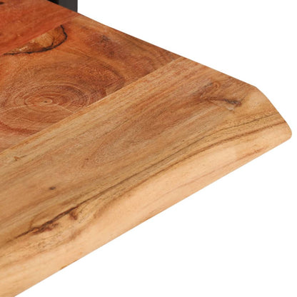 Mensole Parete 2pz 80x25x35 cm Legno Massello Acacia e Acciaio