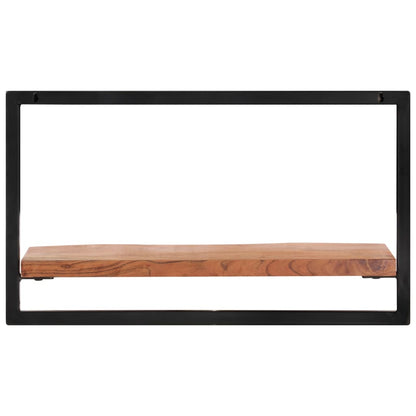 Mensole Parete 2pz 60x25x35 cm Legno Massello Acacia e Acciaio