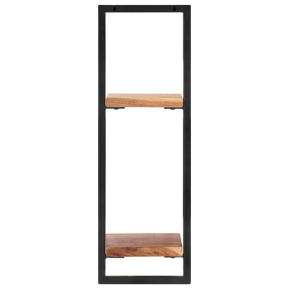 Mensole Parete 2 pz 25x25x75 cm Legno Massello Acacia e Acciaio