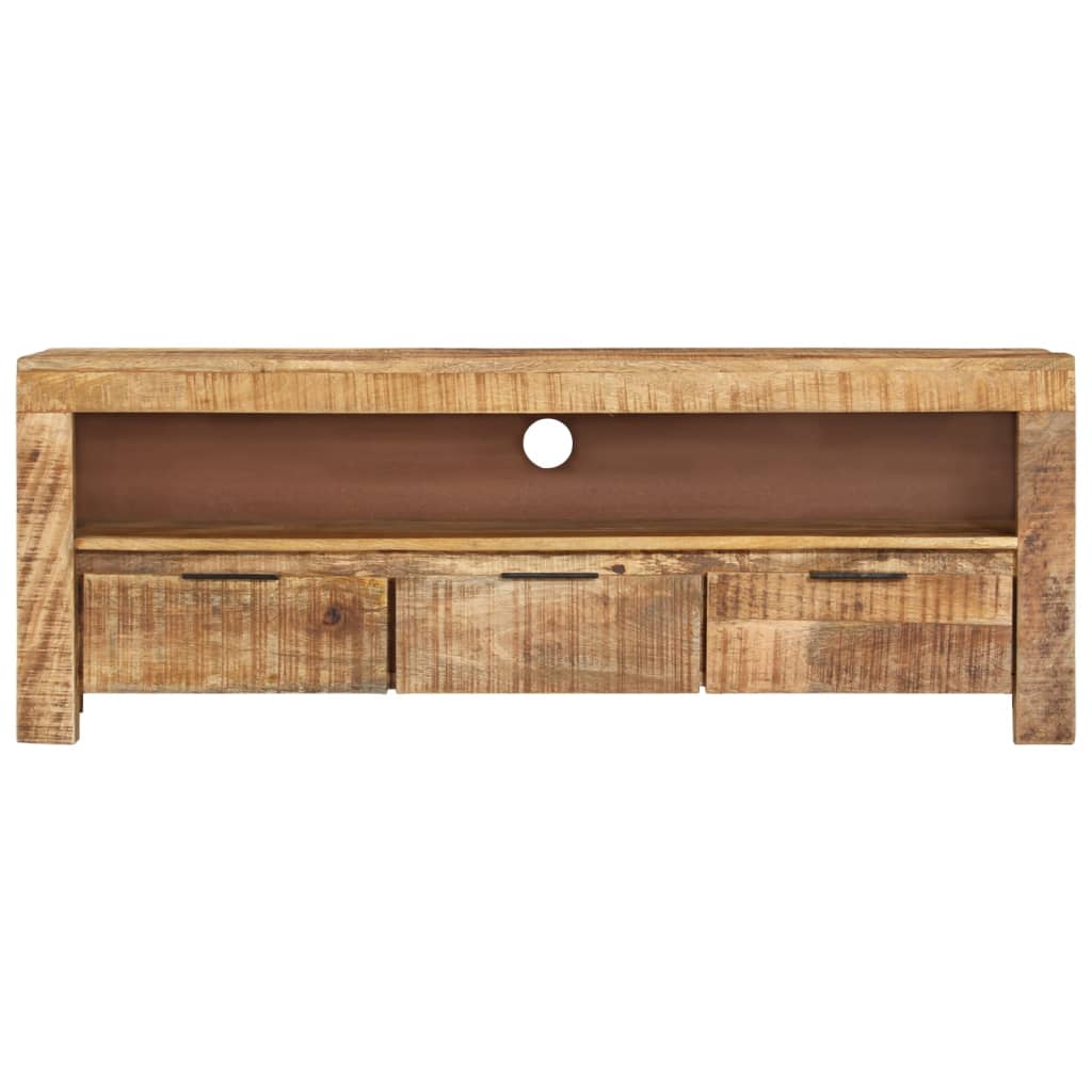 Mobile Porta TV 110x30x40 cm in Legno di Mango Grezzo