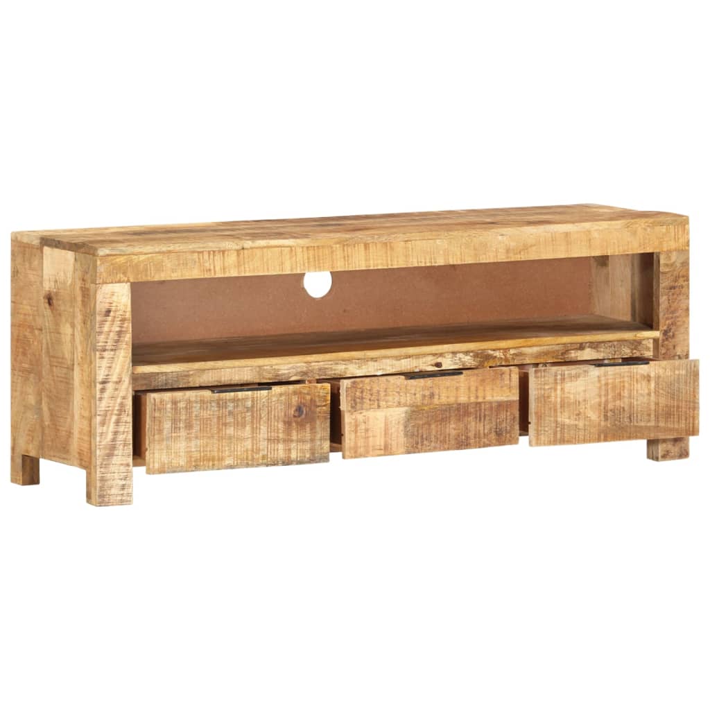Mobile Porta TV 110x30x40 cm in Legno di Mango Grezzo