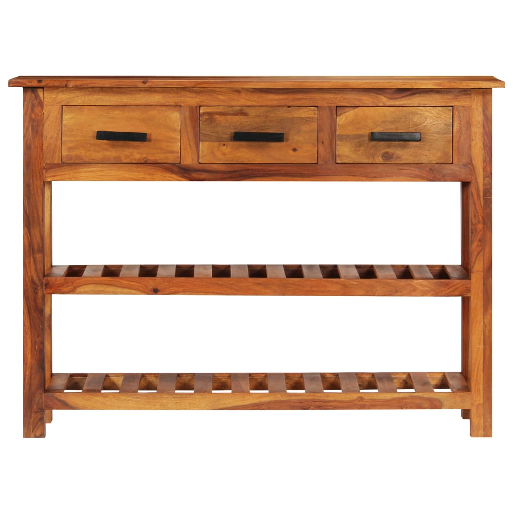 Credenza con 3 Cassetti 110x30x80 cm Legno Massello di Acacia