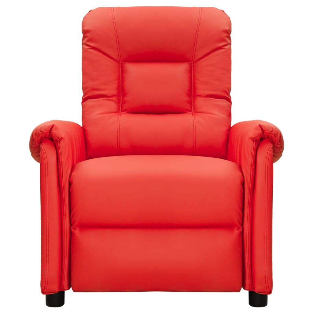 Poltrona Reclinabile Rossa in Similpelle
