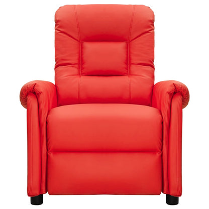 Poltrona Reclinabile Rossa in Similpelle