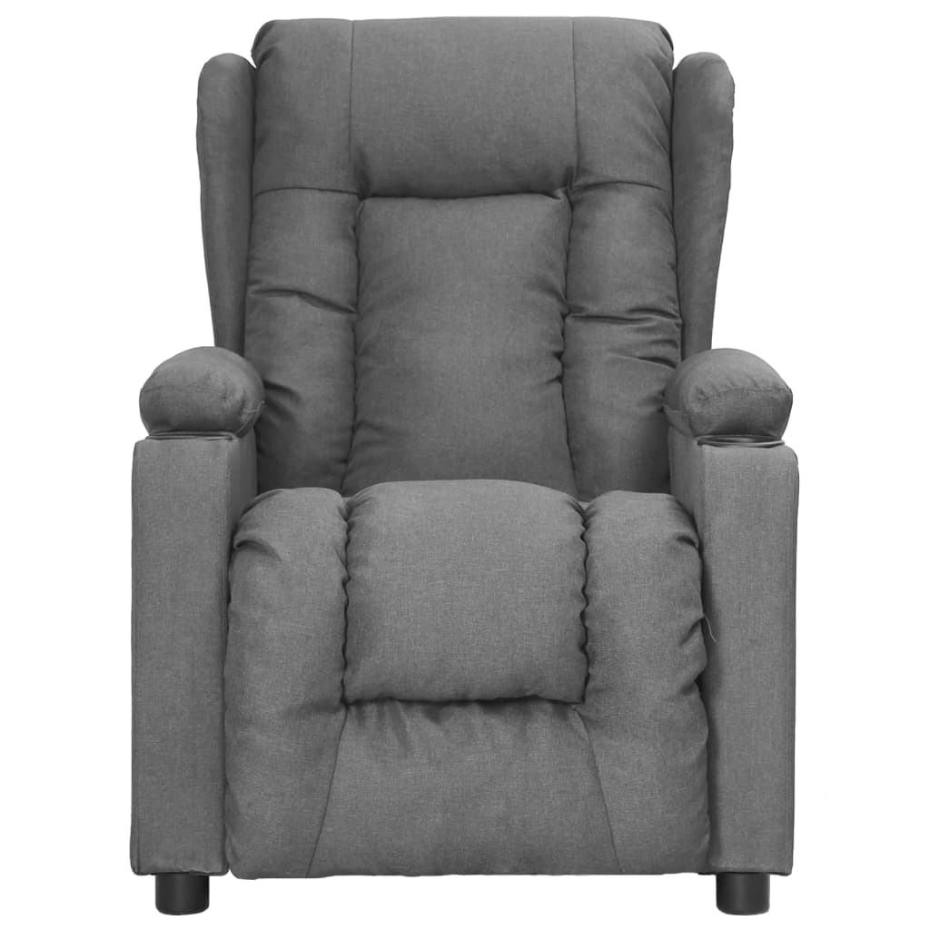 Poltrona reclinabile in tessuto grigio chiaro