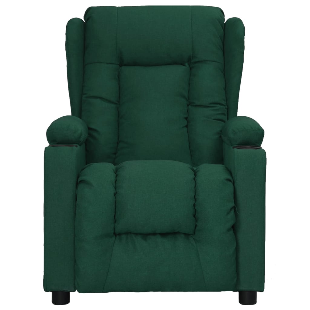 Poltrona Reclinabile in Tessuto Verde Scuro