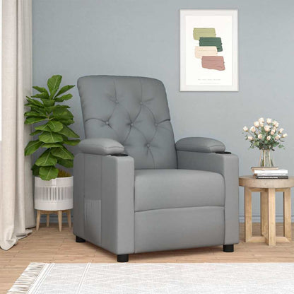 Poltrona reclinabile in tessuto grigio chiaro