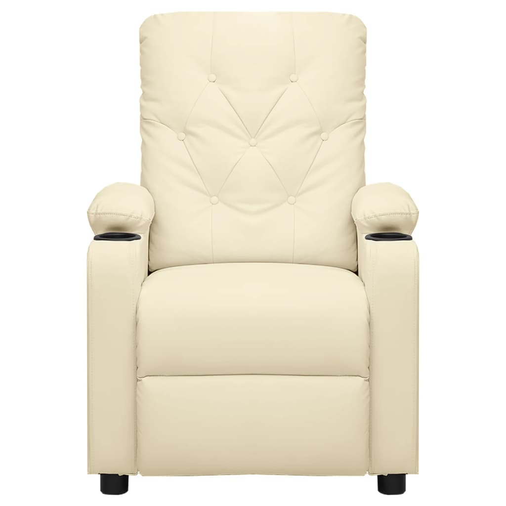 Poltrona Reclinabile Crema in Similpelle