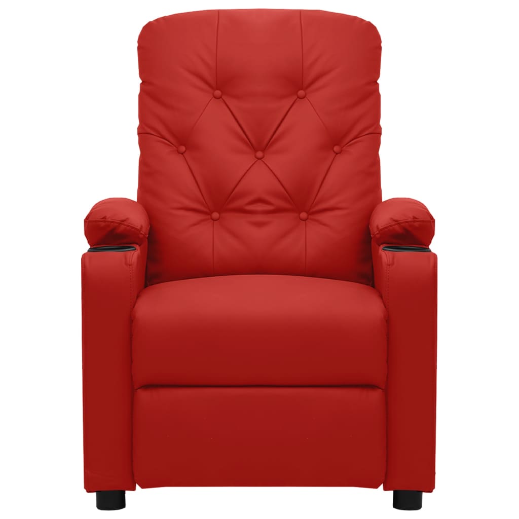 Poltrona Reclinabile Rosso Vino in Similpelle
