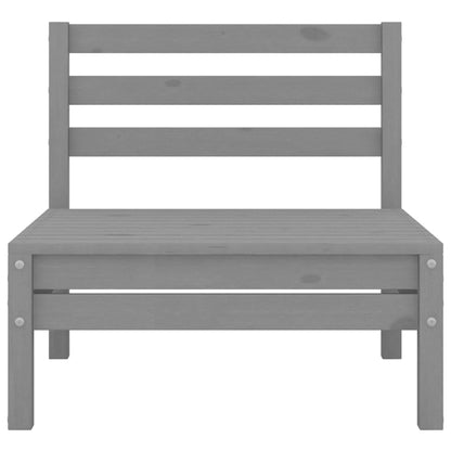 Set Divani da Giardino 5 pz Grigio in Legno Massello di Pino