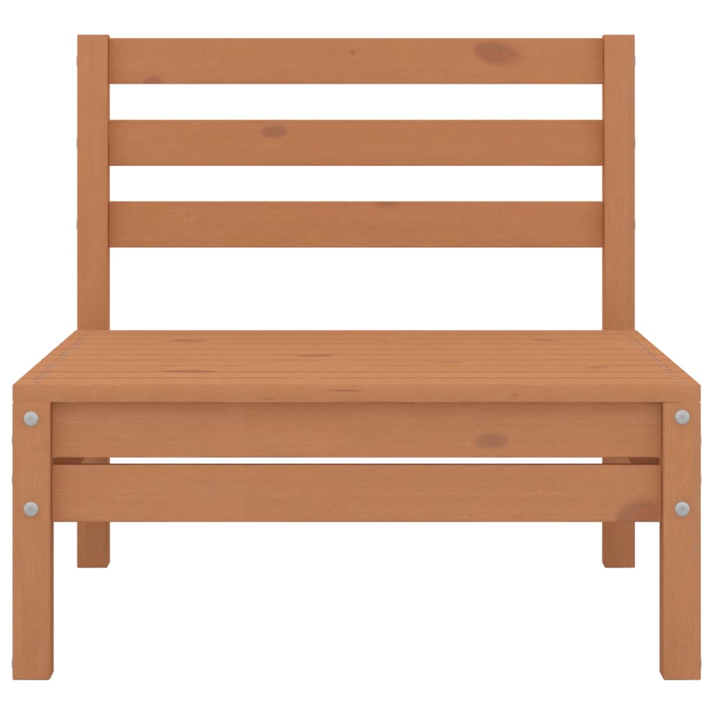 Set Salotto da Giardino 8pz Marrone Ambra Legno Massello Pino