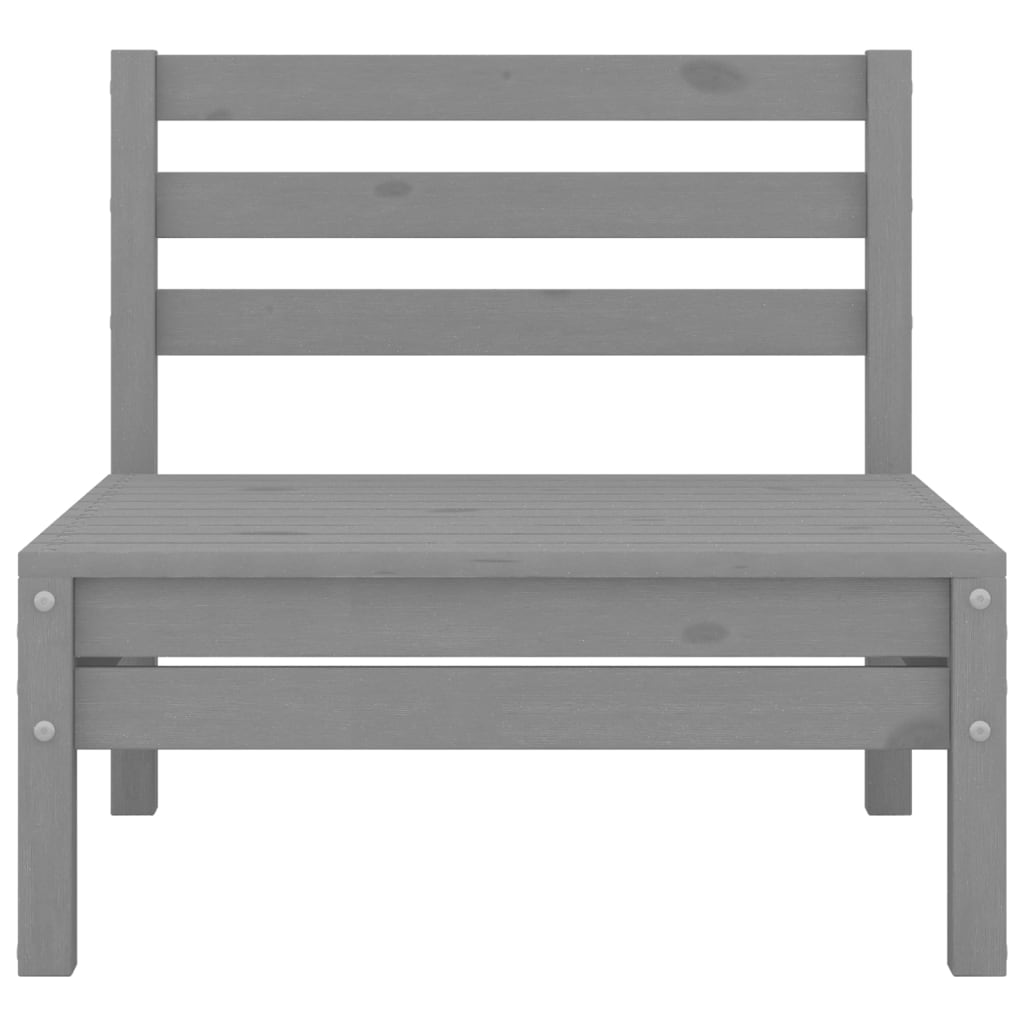 Set Divani da Giardino 5 pz Grigio in Legno Massello di Pino