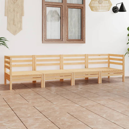 Set Divani da Giardino 4 pz in Legno Massello di Pino