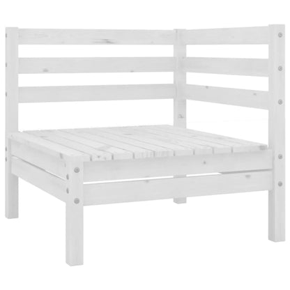Set Divani da Giardino 8 pz Bianco in Legno Massello di Pino