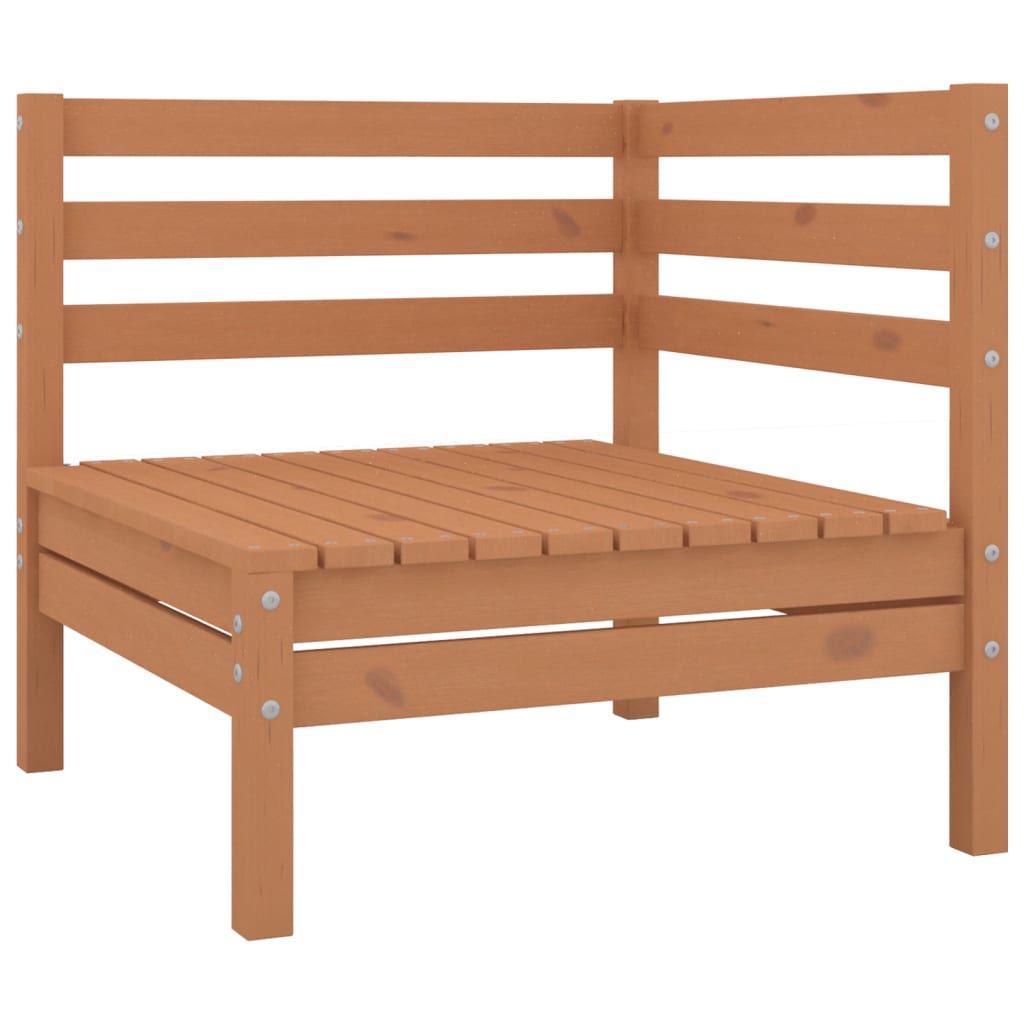 Set Salotto da Giardino 8pz Marrone Ambra Legno Massello Pino