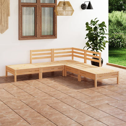 Set Salotto da Giardino 5 pz in Legno Massello di Pino