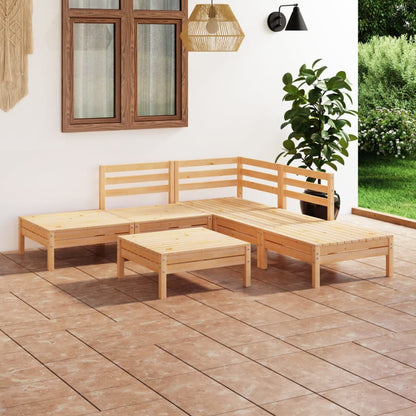 Set Salotto da Giardino 6 pz in Legno Massello di Pino