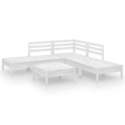 Set Salotto da Giardino 6 pz in Legno Massello di Pino Bianco