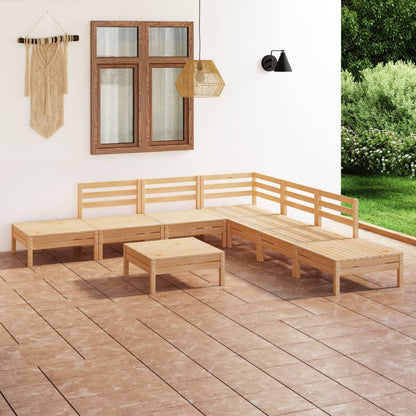 Set Salotto da Giardino 8 pz in Legno Massello di Pino