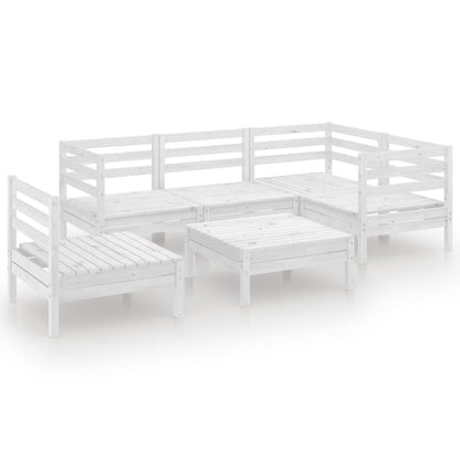 Set Salotto da Giardino 6 pz in Legno Massello di Pino Bianco