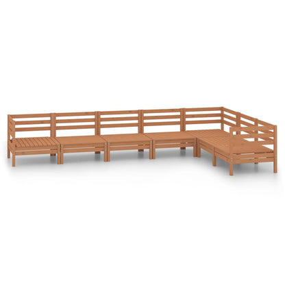 Set Salotto da Giardino 7 pz in Legno Massello di Pino Ambra