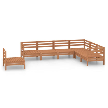 Set Salotto da Giardino 7 pz in Legno Massello di Pino Ambra