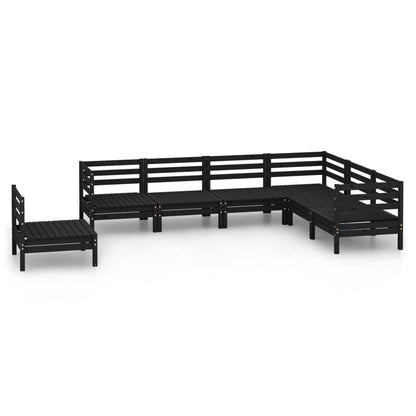 Set Salotto da Giardino 7 pz in Legno Massello di Pino Nero