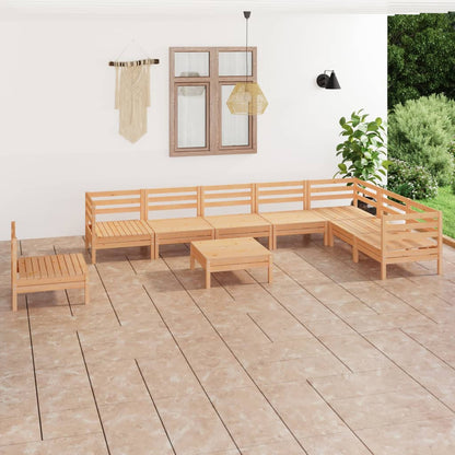 Set Salotto da Giardino 9 pz in Legno Massello di Pino