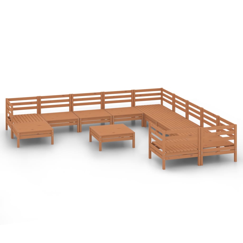 Set Salotto da Giardino 12 pz ambra in Legno Massello di Pino