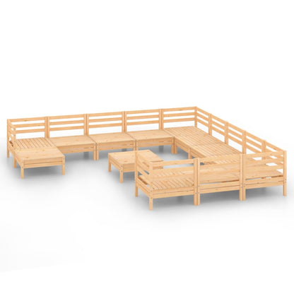 Set Salotto da Giardino 13 pz in Legno Massello di Pino