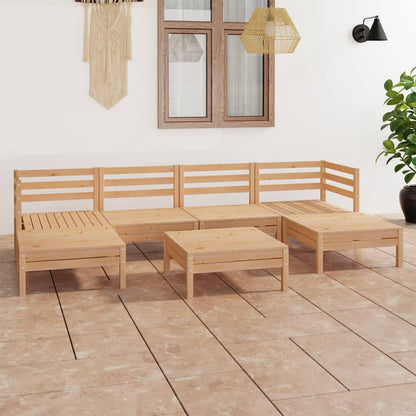 Set Salotto da Giardino 7 pz in Legno Massello di Pino