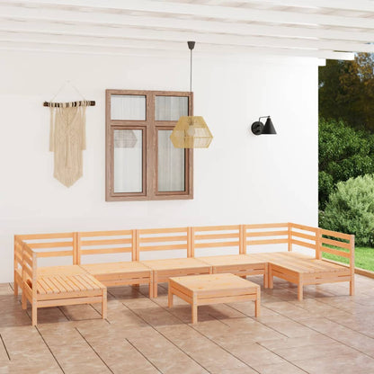 Set Salotto da Giardino 8 pz in Legno Massello di Pino