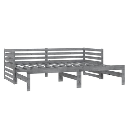 Dormeuse Estraibile 2x(90x200) cm Grigia in Legno di Pino
