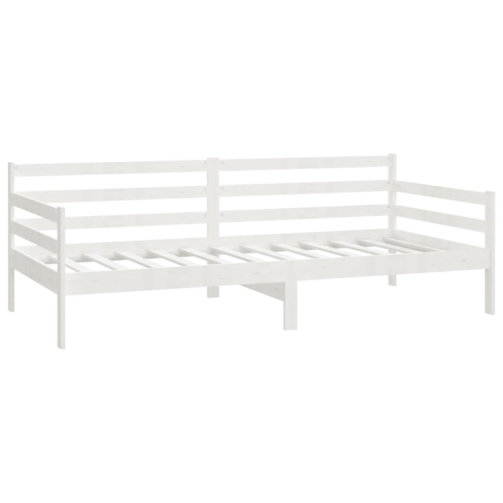 Divano Letto con Cassetti 90x200 cm Bianco in Massello di Pino