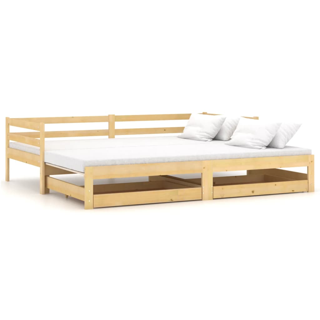 Dormeuse Estraibile 2x(90x200) cm in Legno Massello di Pino