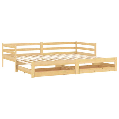 Dormeuse Estraibile 2x(90x200) cm in Legno Massello di Pino