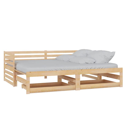 Dormeuse Estraibile 2x(90x200) cm Legno Massello di Pino
