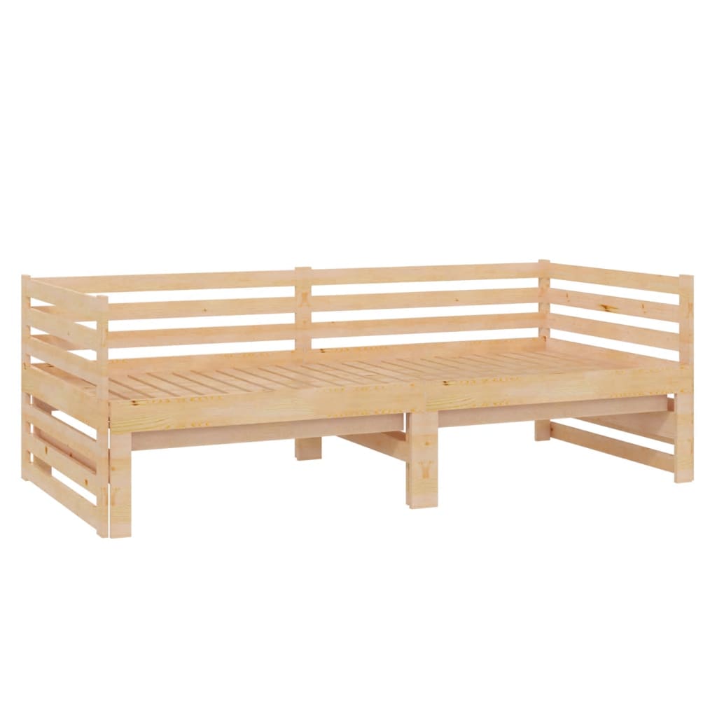 Dormeuse Estraibile 2x(90x200) cm Legno Massello di Pino