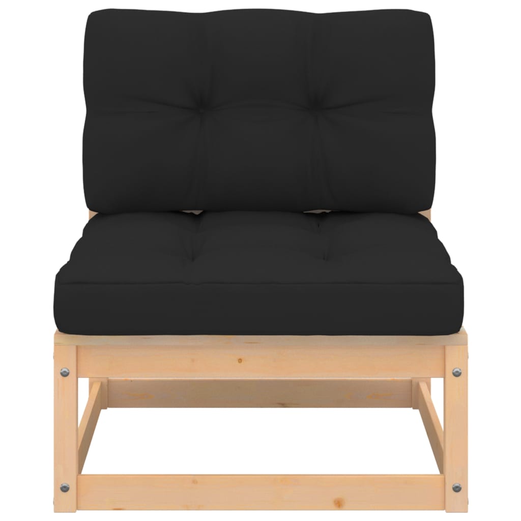Set Divani da Giardino 4 pz con Cuscini Legno Massello Pino