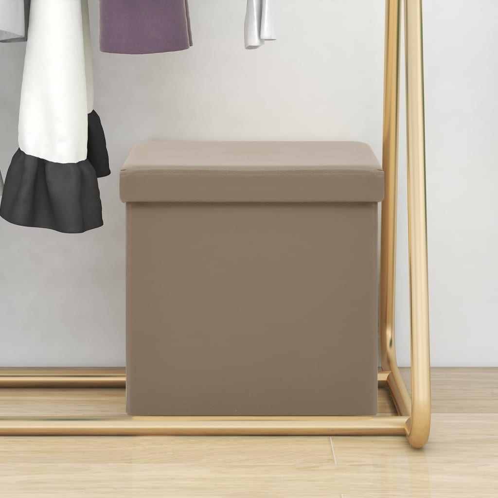 Sgabello con Contenitore Pieghevole Cappuccino in PVC