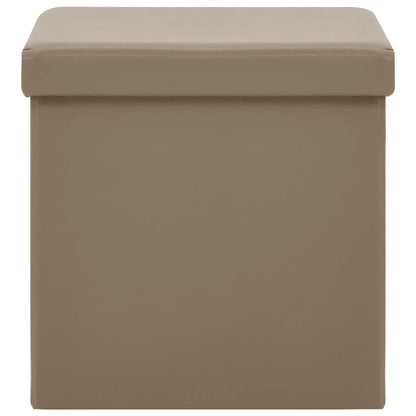 Sgabelli con Contenitore Pieghevoli 2 pz Cappuccino in PVC