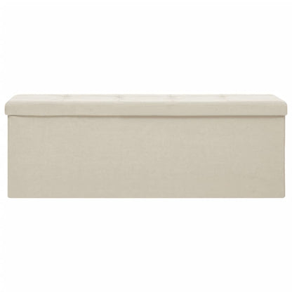 Cassapanca Pieghevole Bianco Crema in Simil Lino