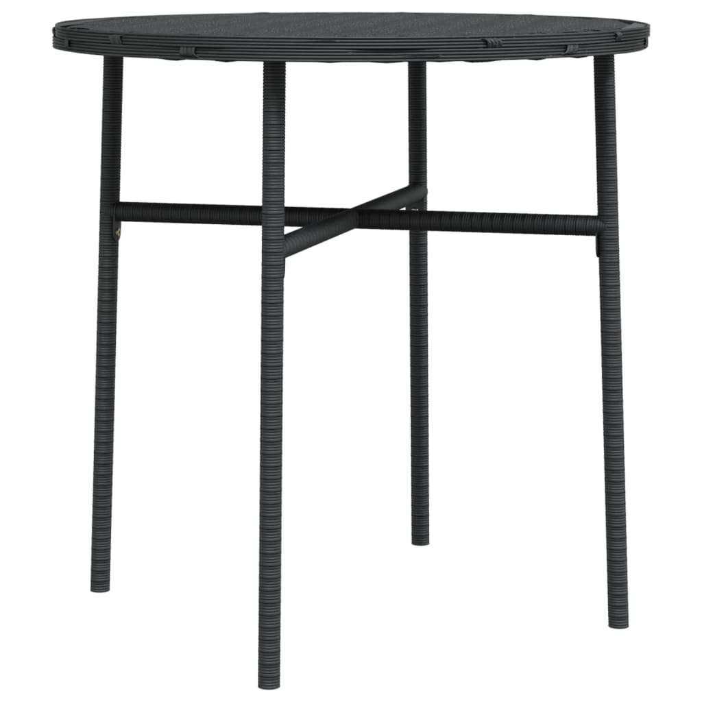 Tavolino da TÃ¨ Nero 45 cm in Polyrattan
