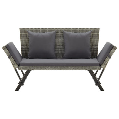 Panca da Giardino con Cuscini Grigi 176 cm in Polyrattan