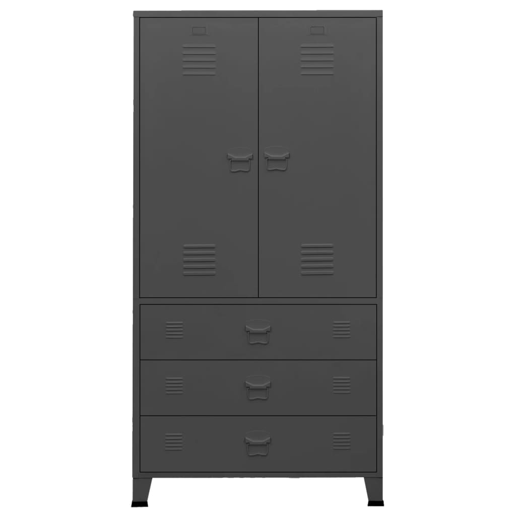 Armadio Antracite Industriale 90x50x180 cm in Metallo