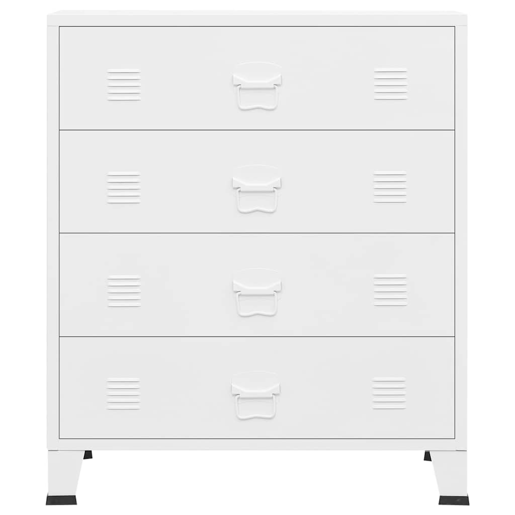 Cassettiera Industriale Bianca 78x40x93 cm in Metallo