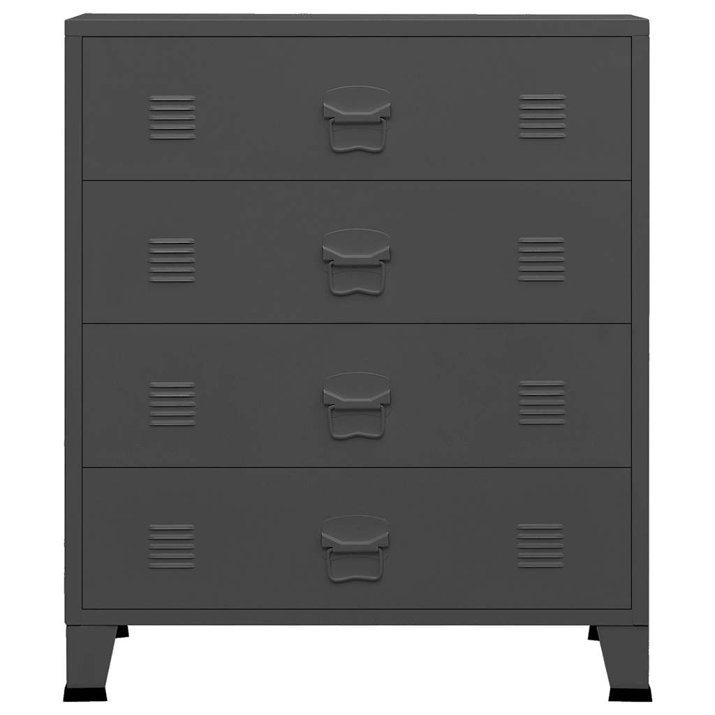 Cassettiera Industriale Antracite 78x40x93 cm in Metallo