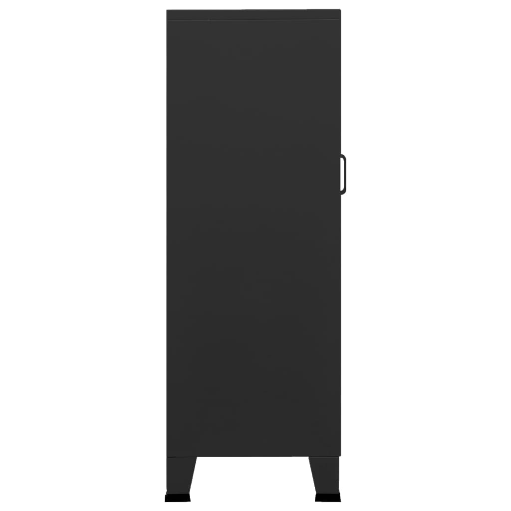 Armadio Classificatore Industriale Nero 70x40x115 cm in Metallo