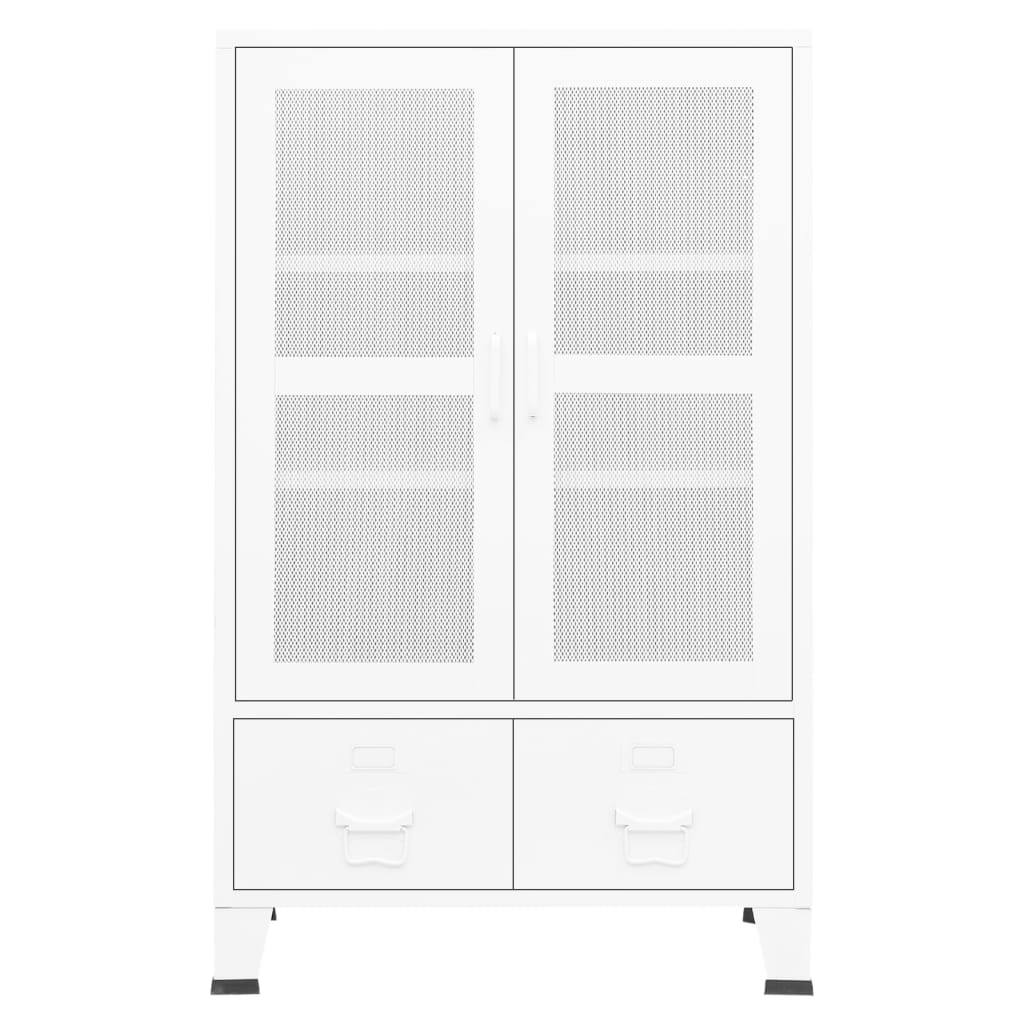 Armadio Classificatore Industriale Bianco 70x40x115 cm Metallo