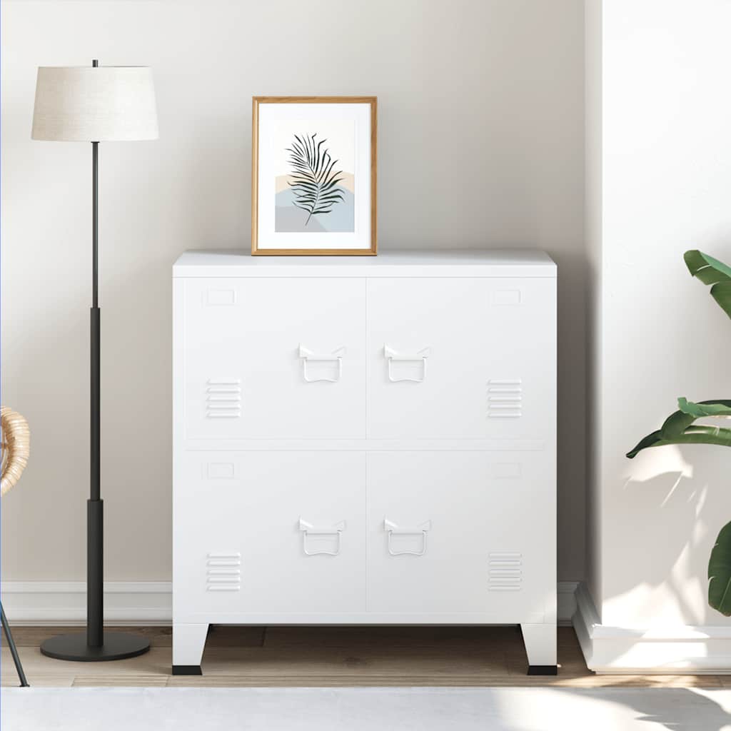 Armadio Classificatore Industriale Bianco 75x40x80 cm Acciaio